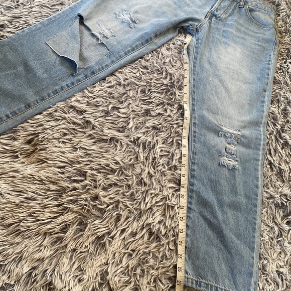 Forever 21 Distressed High Waist Light Blue Jeans Size 26 - Picture 7 of 10